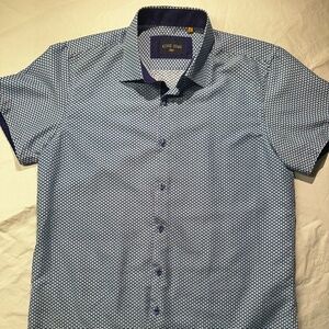 Azaro Uomo Men's Short Sleeve Navy & White Shirt ~ Size X-Large